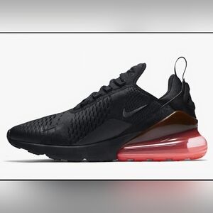 Air Max 270 Men9.5/Women 11 Nike in Black/Hot Punch